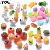 iYOE Mix Resin Animal Fruit Charms Lemon Banana Tomato Goose Turtle Pendant Charms Beads For Making Necklace DIY Craft Keychain Beads