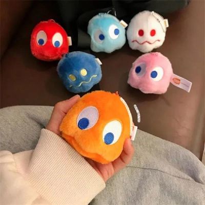 【YF】 Pac-Man Stuffed Keychain Kawaii Backpack Decoration Super Cute Dolls Anime Soft Plushie For Stitch Children Toys Halloween Gifts