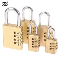 1pc Brass Mini 4 Digits Number Password Code Lock Combination Padlock Pad Lock Resettable For Travelling Bag Door Large Size