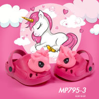 MARCO PONY รุ่น MP795/MP795-3 รองเท้าปิดหัว รองเท้าเด็ก รองเท้าหัวเป็ด รองเท้าหัวโพนี่ รองเท้าลายน่ารัก รองเท้ามีเสียง รองเท้ารัดส้น