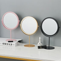 Standing Rotatable Metal Makeup Mirror Table Ornament Portable Iron Cosmetic Decorative Mirrors For Girls