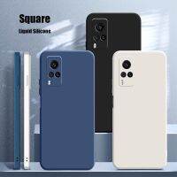 เคส ฟิล์มกันรอยกล้องไอโฟน For Vivo V21e Y31 Y51 Y30 V11i V9 Y85 V20 SE Liquid Silicone Square Rubber Soft Shockproof Phone Case with Camera Cover