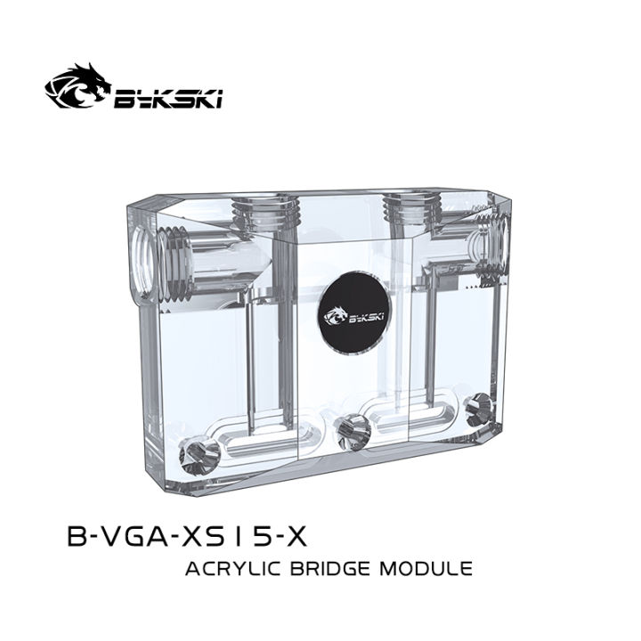 bykski-gpu-โมดูลบริดจ์รูปตัว-l-ดัดแปลงบล็อคน้ำหล่อเย็นโปร่งใส-b-vga-xs15-x