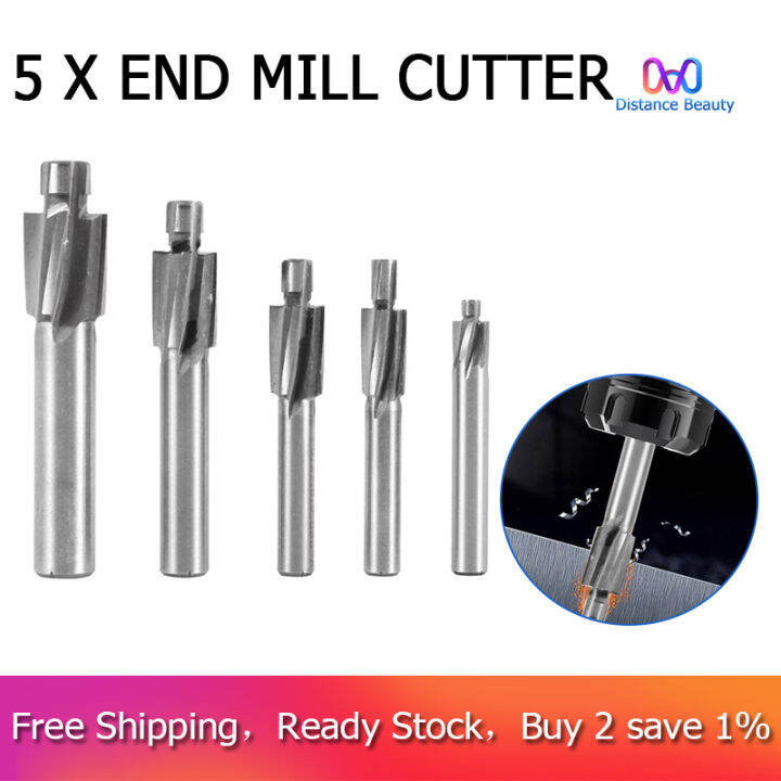 5Pcs HSS Counterbore End Mill M3M8 Pilot Slotting Tool Milling Cutter