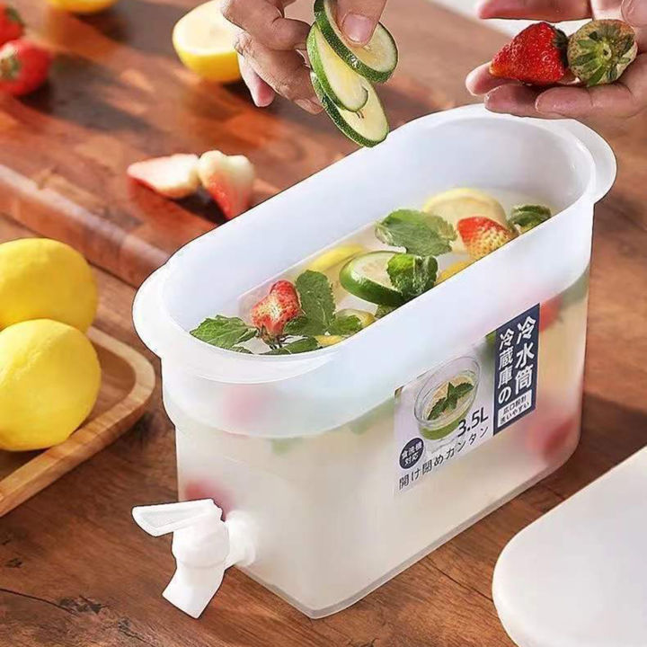 hji-ตู้เย็นกาต้มน้ำตู้เย็นเย็นถังน้ำดื่มเย็นพร้อมก๊อกน้ำสำหรับชาเย็นน้ำมะนาว