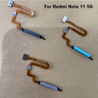 สำหรับ Xiaomi Redmi Note 11 5G ปุ่มโฮมเซ็นเซอร์ลายนิ้วมือเมนูเครื่องสแกน ID สัมผัสขั้วต่อแถบผ้าหมึก21091116AI สายเคเบิลงอได้