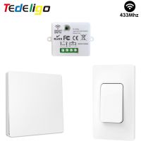 ۩℗ Mini Light Switch Wireless Receiver Module and RF Kinetic Wall Switch No Battery Need Remote Control Home Lamp On Off 110V 220V