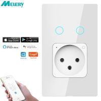 Wifi Smart Light Switch Israel Wall Socket Tuya Plug Electrical Outlet Touch Glass Panel Intelligent Remote Alexa Google Home Ratchets Sockets