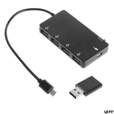 DROP Kapal Grosir Micro USB OTG 4 Port Hub Power Pengisian Kabel untuk Smartphone Tablet APR28