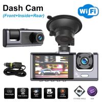 1080P Dash Cam Dual Lens with WiFi Front Inside and Rear Car DVR Driving Recorder 170° Night Vision G-Sensor 24H Parking Monitor