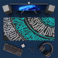 2023 สีม่วง Islamic Calligraphy Gaming Mouse Table Pad พื้นผิวขนาดใหญ่พิเศษรูปแบบนามธรรมแป้นพิมพ์แผ่นซักความเร็วแผ่นรองเมาส์