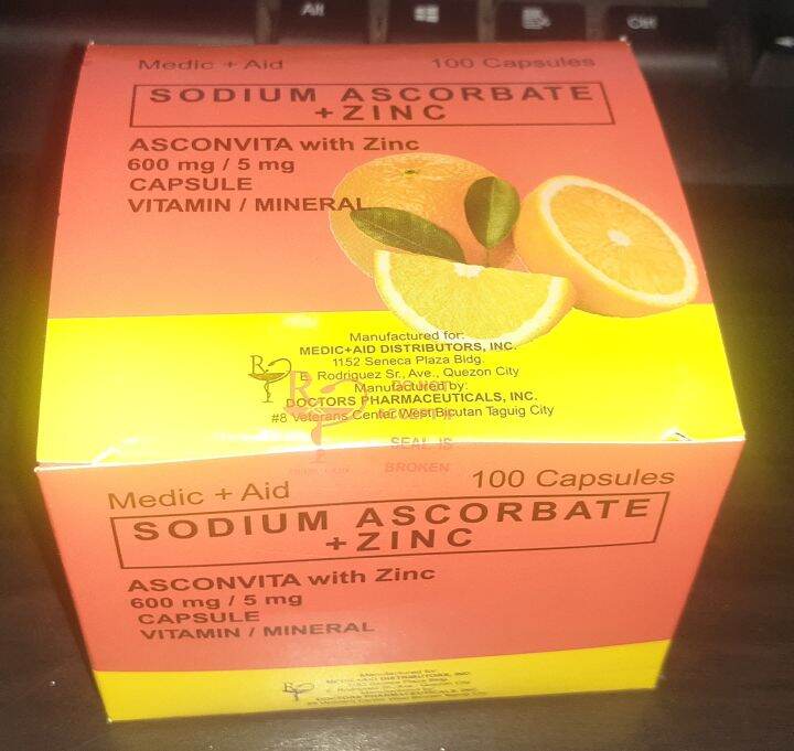 Sodium Ascorbate + Zinc (Asconvita 600 mg / 5 mg) Lazada PH