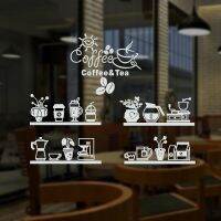 สติกเกอร์ร้านกาแฟสติ๊กเกอร์ชาคาเฟ่ไวนิลติดผนังศิลปะ Decals ตกแต่งตกแต่งผนังแก้วกาแฟ Decals CAFE1013