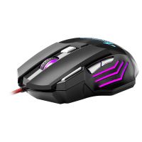 IXIAN โน้ตบุ๊คอเนกประสงค์ E-Sports กลไก RGB หลอดไฟกระพริบเมาส์สำหรับเล่นเกมส์แบบมีสายเมาส์คอมพิวเตอร์ USB เมาส์แบบมีสาย G5เม้าส์เรืองแสง