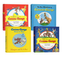 Original English Curious George curious monkey George 32 stories collection hardcover picture book 4 volumes Wang Peiyu book list recommendation stage 3