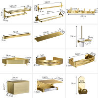 bathroom towel rack hardware set gold wall mounted fold double towel shelfs corner shower shelf robe hooks toilet roll holder