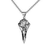 Vintage Viking Crow Skull Eagle Beak Pendant Necklace For Men Hip Street Personality Unique Design Titanium Steel Jewelry Gift