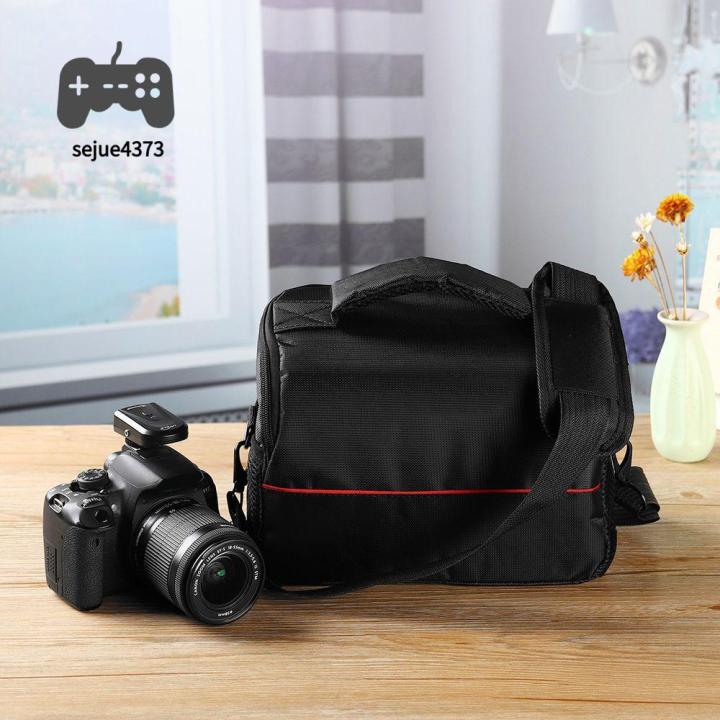 กระเป๋าถือ-sejue4373สีดำนิ่มกันกระแทกกระเป๋ากล้องไนลอนสำหรับกล้องกระเป๋าสะพายไหล่กระเป๋าถือ