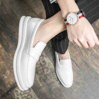 HOT11★ยี่ห้อผู้ชาย Loafers สีขาวผู้ชายชุดสำนักงานรองเท้าชุดเดรสอเมริกัน Penny Loafers ผู้ชายคุณภาพสูงสบายๆรองเท้า