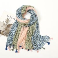 【Miki Xinyuan】น่ารัก3ส่วน Ombre PolkaTassel Viscose Shawl Strawbufandashijab Caps