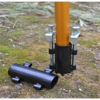 Reinforced Iron Tent Awning Rod Holder Bracket Outdoor Camping Canopy Pole Holder Light Stand Fixed Tube Windproof Hiking Tools