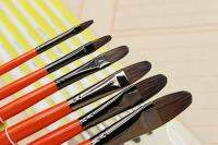 【cw】 6pcs/Set red white two colour oil paint brush artists pure large student practice training acrylic paints