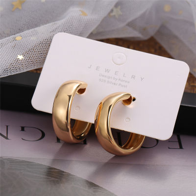 Korean Personality Geometric Gold Earrings Retro Simple Circle Earring Jewelry Accessories