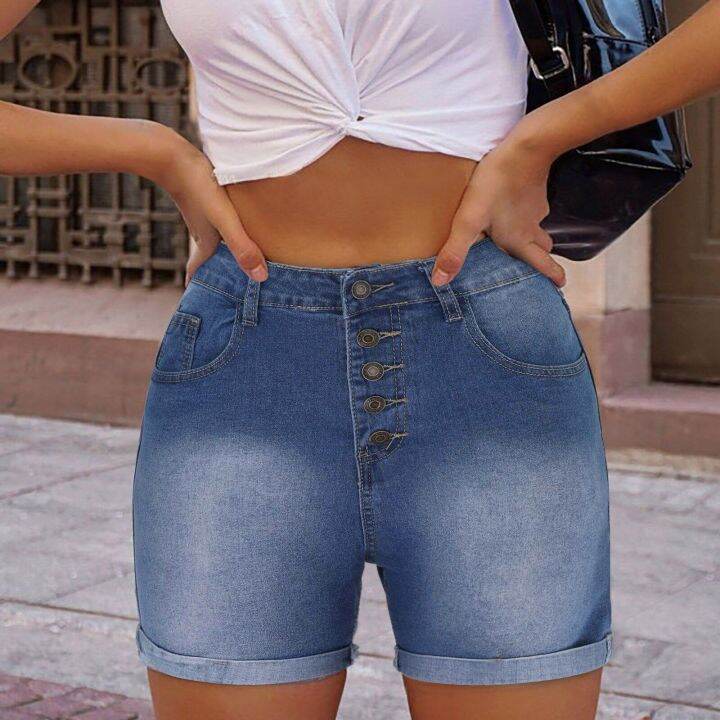 summer-womens-pants-jeans-stretch-five-button-ripped-flap-pocket-denim-shorts-old-broken-style-denim-jeans-pantalones-de-mujer