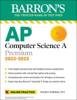 หนังสืออังกฤษใหม่ AP Computer Science a Premium, 2022-2023: Comprehensive Review with 6 Practice Tests + an Online Timed Test Option (Barrons Test Prep) (Tenth) [Paperback]