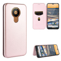 Nokia 5.3 Case, EABUY Carbon Fiber Magnetic Closure with Card Slot Flip Case Cover for Nokia 5.3