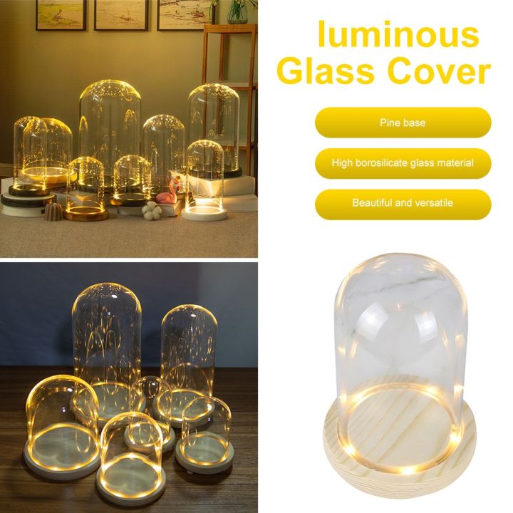 glass-flower-cover-cloche-bell-jar-dome-wooden-base-diy-everlasting-flower-glass-cover-desktop-ornaments-vases-container-holder