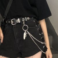 Punk style chain belt mens pants chain versatile hip-hop pants student pants belt Womens cool ins fashion