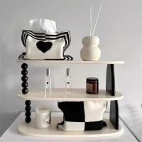 Heart Heart Bag Desktop Knitting Bedroom Tissue Napkin Plaid Kitchen Napkins Box Storage Cotton Knit Thread Holder Tissue