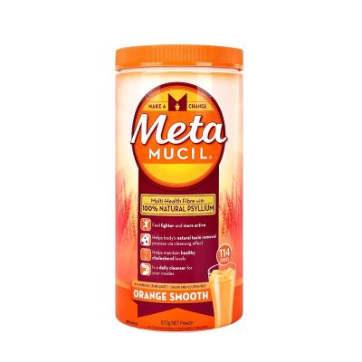 Metamucil Multihealth Fiber Replacement Meal Powder 673g / 114 times 100% Natural Psyllium Orange ผงไฟเบอร์ ผงทดแทนมื้ออาหาร