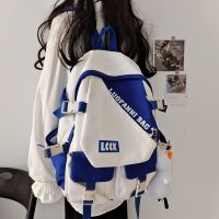 Backpack female college girl birthday department contracted backpack bump color popular logo ins small high school high school bag