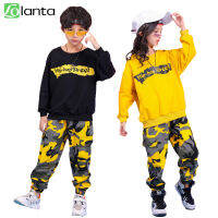 LOlanta เด็กแขนยาวเสื้อหรือกางเกงเสื้อผ้าชายหญิงฮิปฮอปสไตล์ Streetwear Jazz Dance ชุดเสื้อผ้าลำลอง4-16ปี