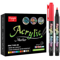 Acrylic Paint Brush Marker Pens for Fabric Canvas Art Rock Painting Card Making Metal and Ceramics Glass DIY Craft Projects