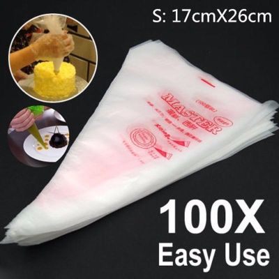 100pcs 15CMx27CM Disposable Pastry Bags Piping Bag Confectionery Bags for Cream Fondant Cake Decorating Tools Bakeware