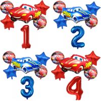 【cw】 1set Cartoon Cars Lightning Theme 36inch Number Aluminum Birthday Decorations Baby Shower Supplies ！