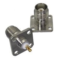 【LZ】ஐ  TNC Conector Jack Fêmea 4 Furos Flange Solda Cup Panel Mount Reta RF Terminais de fio coaxial 1Pc