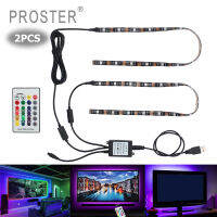 Proster 2ชิ้น/4ชิ้นเพลงระยะไกล USB ทีวีกลับแสง RGB LED S TRIP เปลี่ยนสีชุดแสง