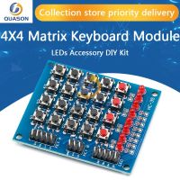 แป้นพิมพ์เมทริกซ์ 4X4 สําหรับ Arduino Array Module 16 ปุ่มกดปุ่มกด Tastatur Switch แผงปุ่มกด 4 * 4 Tasten 8LEDs อุปกรณ์เสริม DIY ชุด