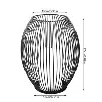 【✴COD✴】 heihuans เชิงเทียนสีดำย้อนยุคโลหะแสงเทียนแบบมีกรงเครื่องประดับผู้ถือสำหรับงานปาร์ตี้การตกแต่งบ้าน S/M/L