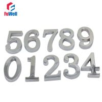 【LZ】✶♣  1pc Alloy Door Number 0/1/2/3/4/5/6/7/8/9  Optional Silver 50mm Adhesive Sticker Hotel Apartment Gate Door Digital House Number