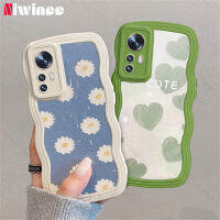 NIWINEE เคสขอบลอนขนาดใหญ่สำหรับ Xiaomi Mi 12 Xiaomi Mi 12โปร์ตูนรูปแบบน่ารักเคสโทรศัพท์นิ่มป้องกันการตกกล้องหนังแกะ DK01-1