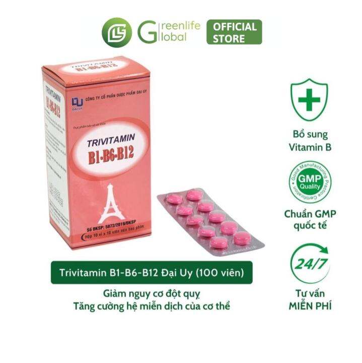 Vitamin 3B B1-B6-B12 Đại Uy (Hộp 10 vỉ x 10 viên nén) | Lazada.vn