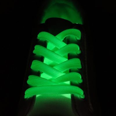 Fluorescent Shoelaces Solid Color Double Layered Flat Night Glow Shoelaces Suitable for Casual Canvas Shoes