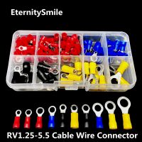 102pcs/Box 10 Values Ring Insulated Copper Wire Connector Electrical Crimp Terminal RV1.25-5.5 Cable Wire Connector Kit