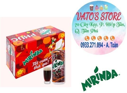 Thùng 24 lon nước ngọt mirinda xá xị lon 320ml lốc 6 lon nước ngọt mirinda