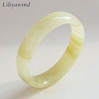 Liliyawind หยกผ้าไหมธรรมชาติสีเหลืองสดใสโชคดีผู้หญิงกำไลข้อมือ